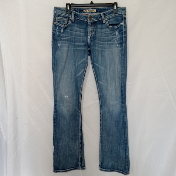 BKE Jeans Denim - BKE Jeans Womens 30L Blue Sabrina Boot Cut Western Cowgirl Faded